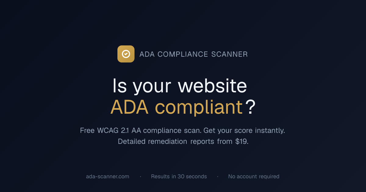 ADA Compliance Scanner — Free WCAG 2.1 AA Website Audit